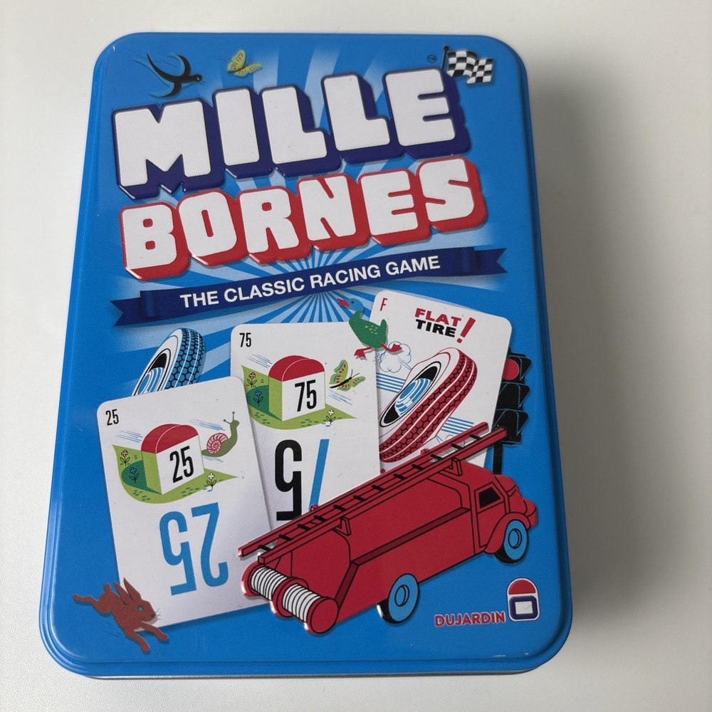 Mille Bornes Classic‎ Racing Card Game Tin Box Great Condition